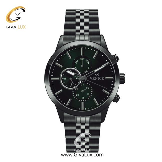ساعت مچی اورجینال مردانه ونیز سه موتوره فول تایم تیتانیوم | تیتانیوم| سبز یشمی تیره| کد رفرنس V801234902