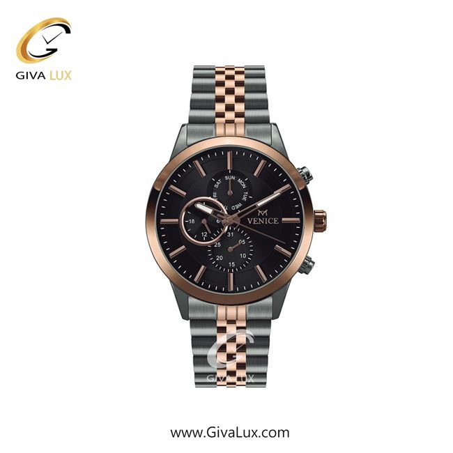 ساعت مچی اورجینال زنانه ونیز سه موتوره فول تایم نقره ای-رزگلد | نقره ای-رزگلد| مشکی| کد رفرنس V801236401