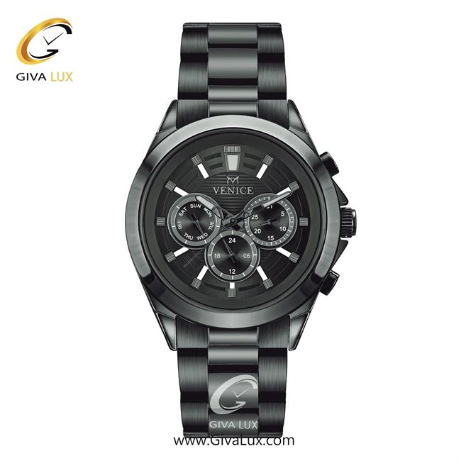 ساعت مچی اورجینال مردانه ونیز سه موتوره فول تایم تیتانیوم | تیتانیوم| دودی|تیتانیوم| کد رفرنس V801254602