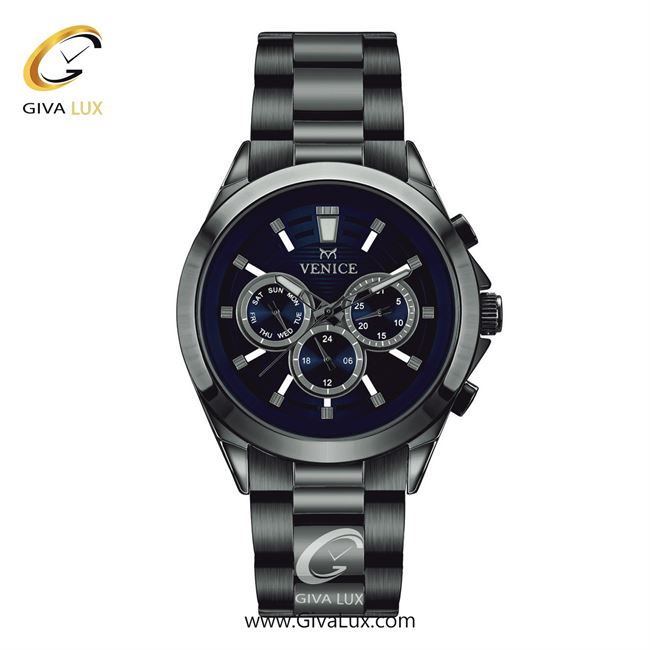 ساعت مچی اورجینال مردانه ونیز سه موتوره فول تایم تیتانیوم | تیتانیوم| سرمه ای| کد رفرنس V801254602