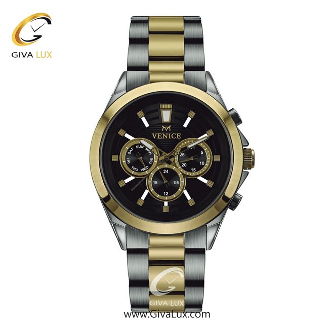 ساعت مچی اورجینال مردانه ونیز سه موتوره فول تایم طلایی-نقره ای | طلایی-نقره ای| مشکی| کد رفرنس V801255602