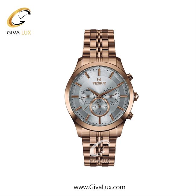 ساعت مچی اورجینال زنانه ونیز سه موتوره فول تایم رزگلد | رزگلد| نقره ای| کد رفرنس V801263101