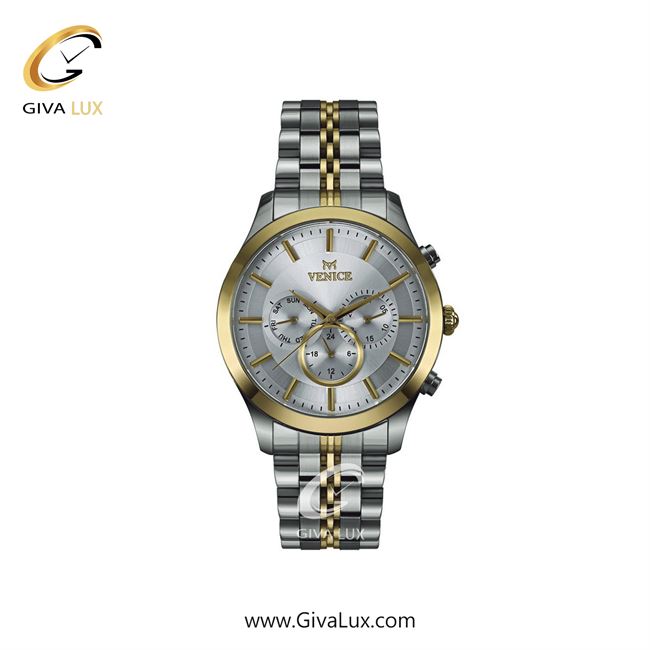 ساعت مچی اورجینال زنانه ونیز سه موتوره فول تایم نقره ای-طلایی | طلایی-نقره ای| نقره ای| کد رفرنس V801265201