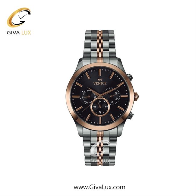 ساعت مچی اورجینال زنانه ونیز سه موتوره فول تایم رزگلد-نقره ای | رزگلد-نقره ای| مشکی| کد رفرنس V801266401