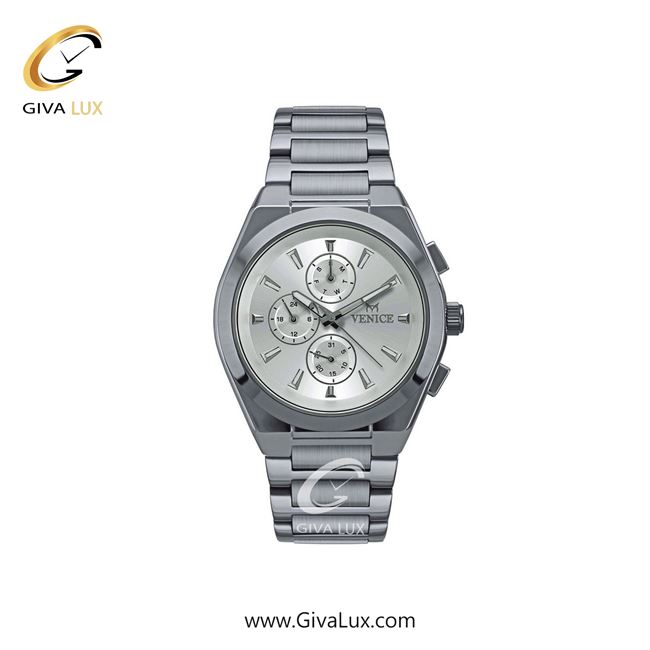 ساعت مچی اورجینال زنانه ونیز سه موتوره فول تایم نقره ای | نقره ای| نقره ای| کد رفرنس V801271101