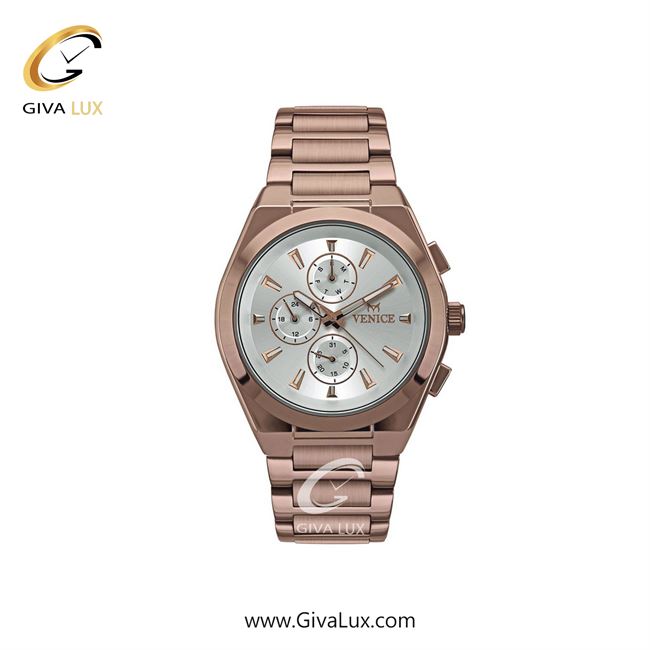 ساعت مچی اورجینال زنانه ونیز سه موتوره فول تایم رزگلد | رزگلد| نقره ای| کد رفرنس V801273101