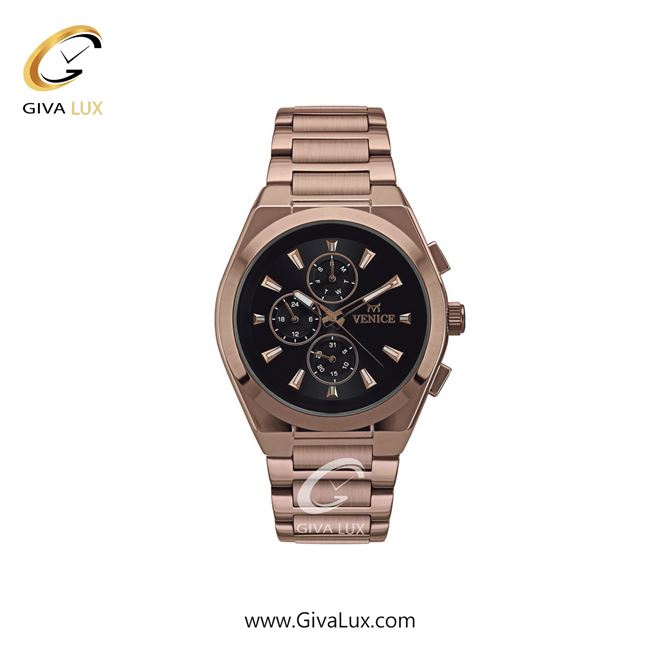 ساعت مچی اورجینال زنانه ونیز سه موتوره فول تایم رزگلد | رزگلد| مشکی| کد رفرنس V801273401