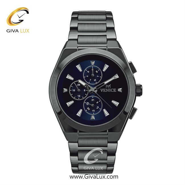 ساعت مچی اورجینال مردانه ونیز سه موتوره فول تایم تیتانیوم | تیتانیوم| سرمه ای| کد رفرنس V801274802