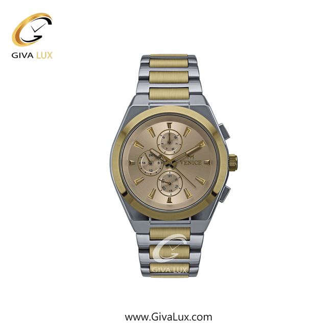 ساعت مچی اورجینال زنانه ونیز سه موتوره فول تایم نقره ای-طلایی | نقره ای-طلایی| شامپاینی| کد رفرنس V801275401