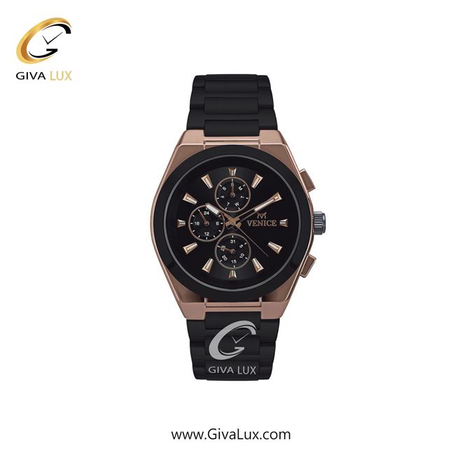 ساعت مچی اورجینال زنانه ونیز سه موتوره فول تایم مشکی-رزگلد | مشکی| مشکی| کد رفرنس V801276701