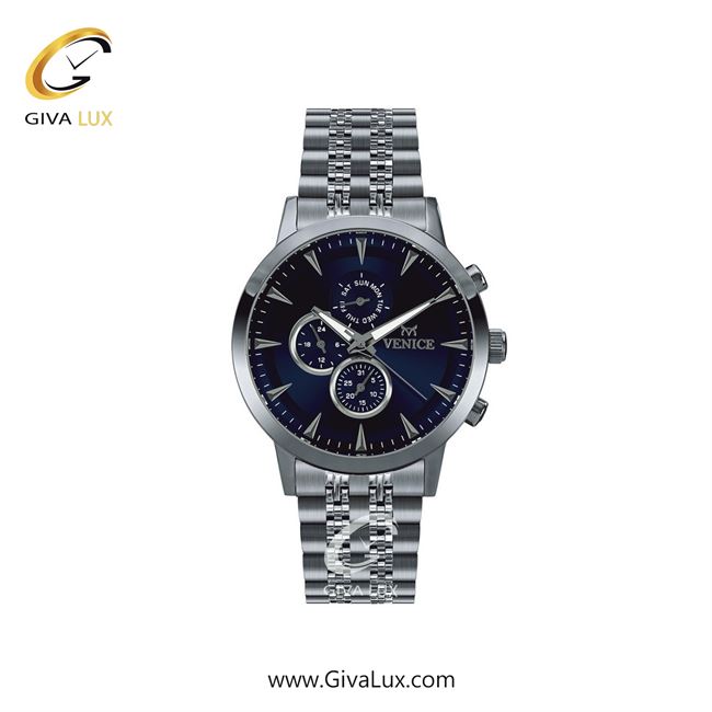 ساعت مچی اورجینال زنانه ونیز سه موتوره فول تایم نقره ای | نقره ای| سرمه ای| کد رفرنس V801281401