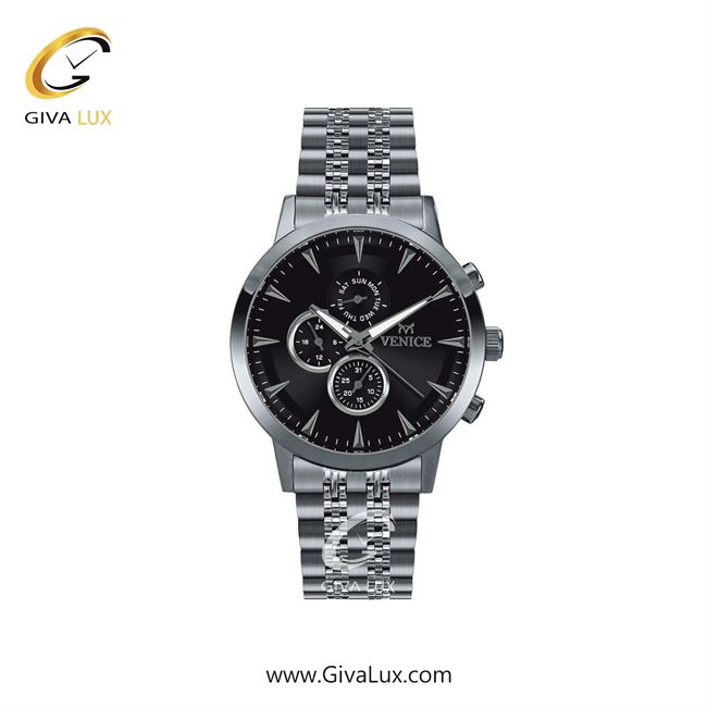 ساعت مچی اورجینال زنانه ونیز سه موتوره فول تایم نقره ای | نقره ای| مشکی| کد رفرنس V801281501