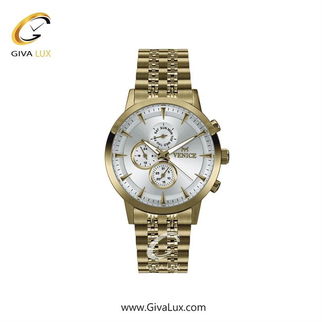 ساعت مچی اورجینال زنانه ونیز سه موتوره فول تایم طلایی | طلایی| نقره ای| کد رفرنس V801282101