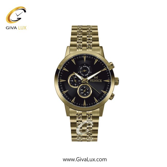 ساعت مچی اورجینال زنانه ونیز سه موتوره فول تایم طلایی | طلایی| مشکی| کد رفرنس V801282501