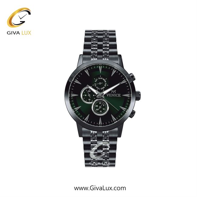 ساعت مچی اورجینال زنانه ونیز سه موتوره فول تایم تیتانیوم | تیتانیوم| سبز یشمی تیره| کد رفرنس V801284901