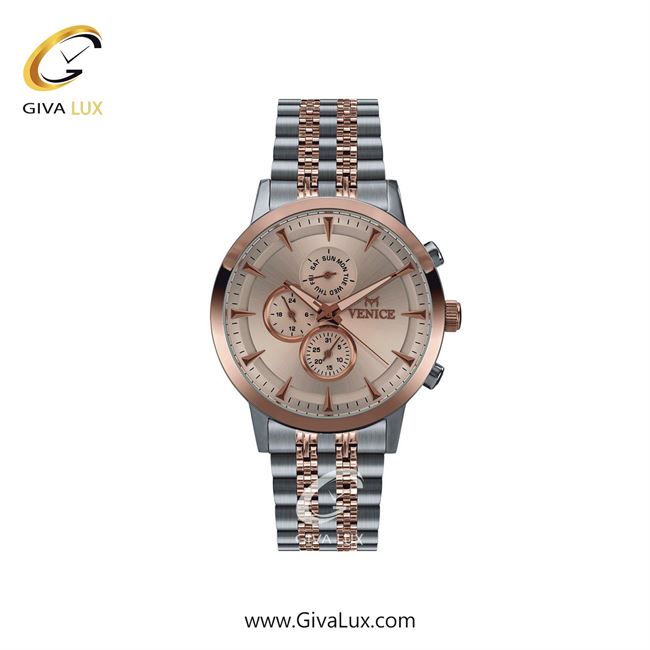 ساعت مچی اورجینال زنانه ونیز سه موتوره فول تایم رزگلد-نقره ای | رزگلد-نقره ای| رزگلد| کد رفرنس V801286101