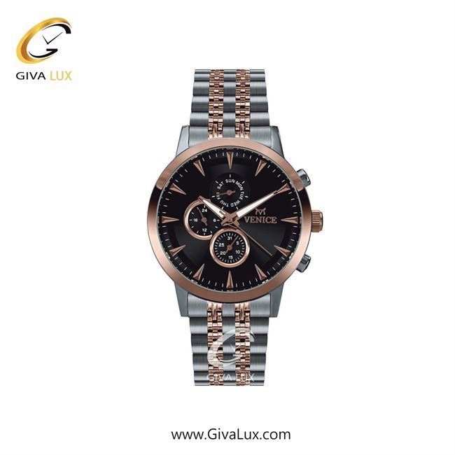 ساعت مچی اورجینال زنانه ونیز سه موتوره فول تایم نقره ای-رزگلد | نقره ای-رزگلد| مشکی| کد رفرنس V801286401