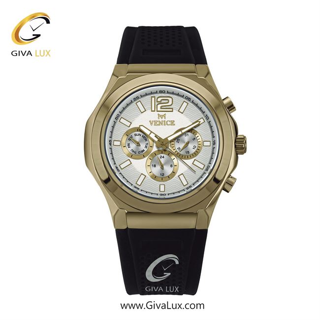 ساعت مچی اورجینال مردانه ونیز سه موتوره فول تایم طلایی | مشکی| نقره ای| کد رفرنس V801292102