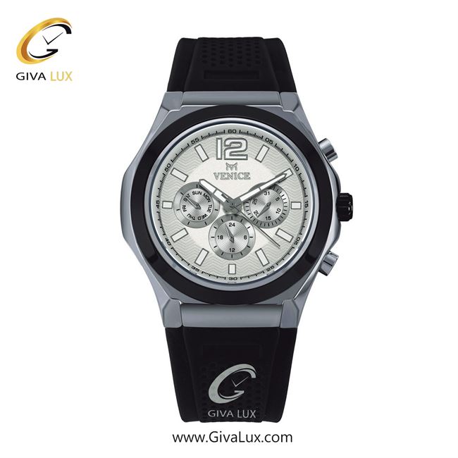 ساعت مچی اورجینال مردانه ونیز سه موتوره فول تایم نقره ای-مشکی | مشکی| نقره ای| کد رفرنس V801297202
