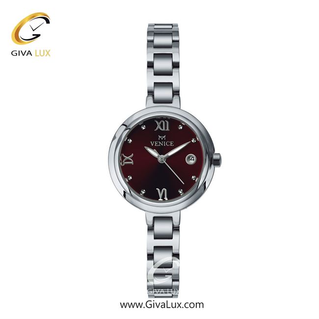 ساعت مچی اورجینال زنانه ونیز نقره ای | نقره ای| زرشکی| کد رفرنس V801301711