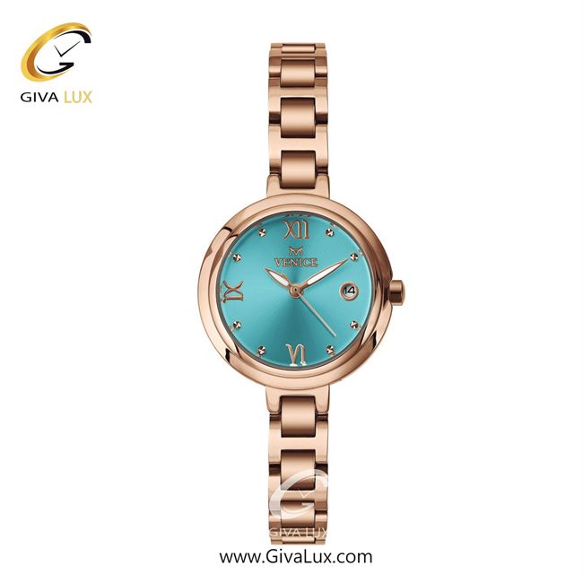 ساعت مچی اورجینال زنانه ونیز رزگلد | رزگلد| آبی| کد رفرنس V801303311