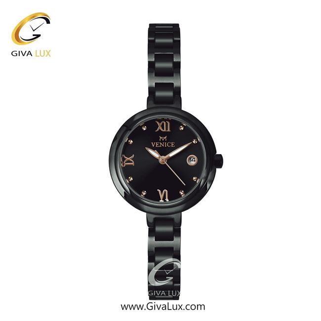 ساعت مچی اورجینال زنانه ونیز تیتانیوم | تیتانیوم(زغالی)| مشکی| کد رفرنس V801304101