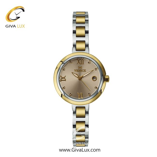 ساعت مچی اورجینال زنانه ونیز طلایی | طلایی-نقره ای| خاکی| کد رفرنس V801305401