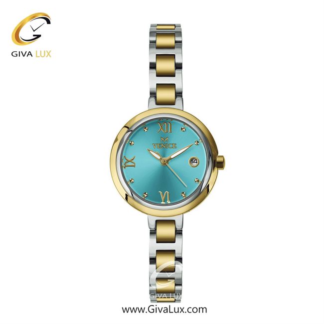 ساعت مچی اورجینال زنانه ونیز طلایی | طلایی-نقره ای| سبزآبی| کد رفرنس V801305511