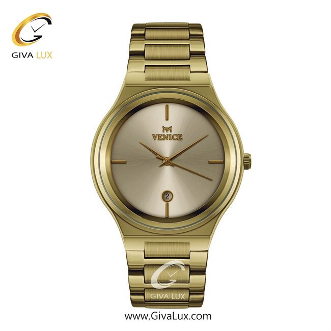 ساعت مچی اورجینال مردانه ونیز طلایی | طلایی| شامپاینی| کد رفرنس V801312302
