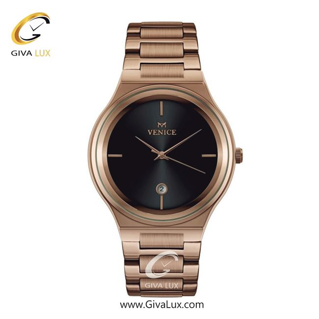 ساعت مچی اورجینال مردانه ونیز رزگلد | رزگلد| مشکی| کد رفرنس V801313402