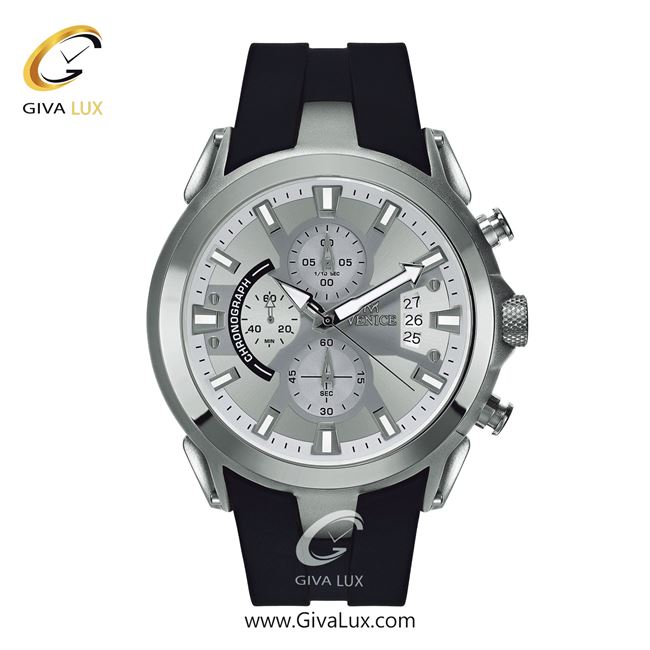 ساعت مچی اورجینال مردانه ونیز سه موتوره کرنوگراف نقره ای | مشکی| نقره ای| کد رفرنس V801321102