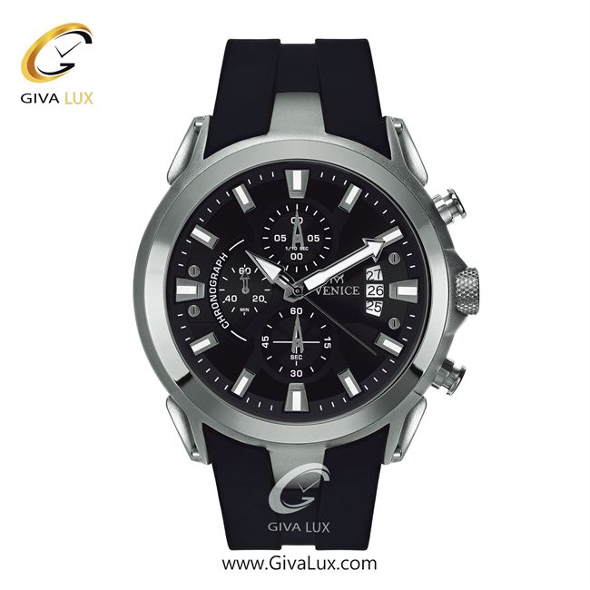 ساعت مچی اورجینال مردانه ونیز سه موتوره کرنوگراف نقره ای | مشکی| مشکی| کد رفرنس V801321502