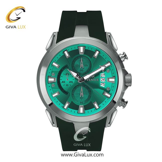 ساعت مچی اورجینال مردانه ونیز سه موتوره کرنوگراف نقره ای | سبز| سبزآبی| کد رفرنس V801321812