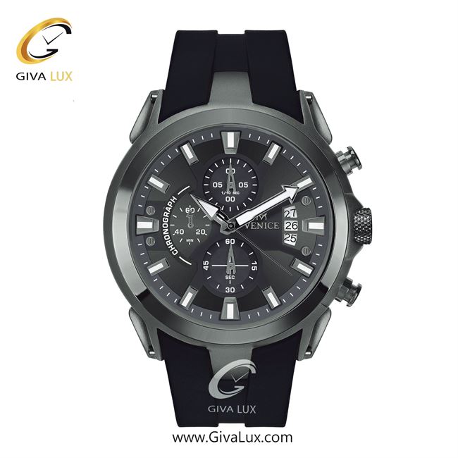 ساعت مچی اورجینال مردانه ونیز سه موتوره کرنوگراف تیتانیوم | مشکی| دودی|تیتانیوم| کد رفرنس V801324602