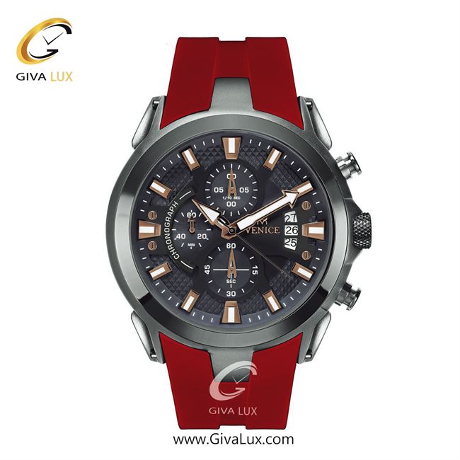 ساعت مچی اورجینال مردانه ونیز سه موتوره کرنوگراف تیتانیوم | قرمز| دودی|تیتانیوم| کد رفرنس V801324612