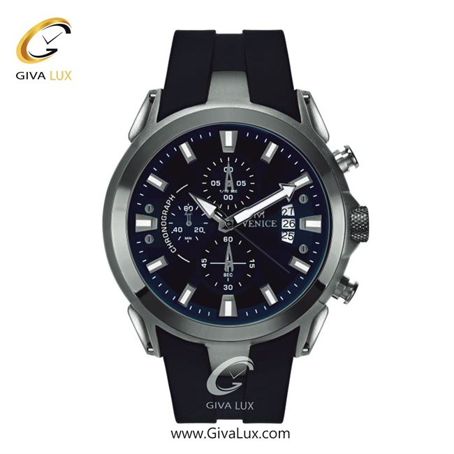 ساعت مچی اورجینال مردانه ونیز سه موتوره کرنوگراف تیتانیوم | مشکی| سرمه ای| کد رفرنس V801324802
