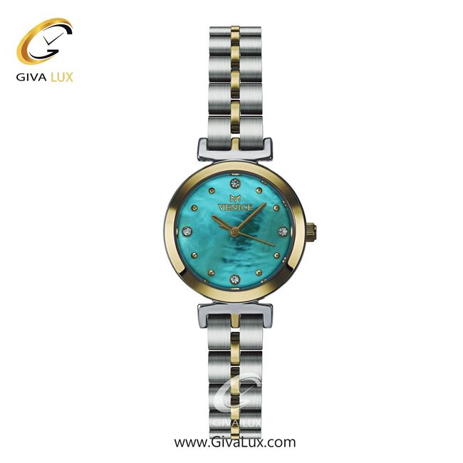 ساعت مچی اورجینال زنانه ونیز طلایی | طلایی-نقره ای| سبزآبی| کد رفرنس V801355511