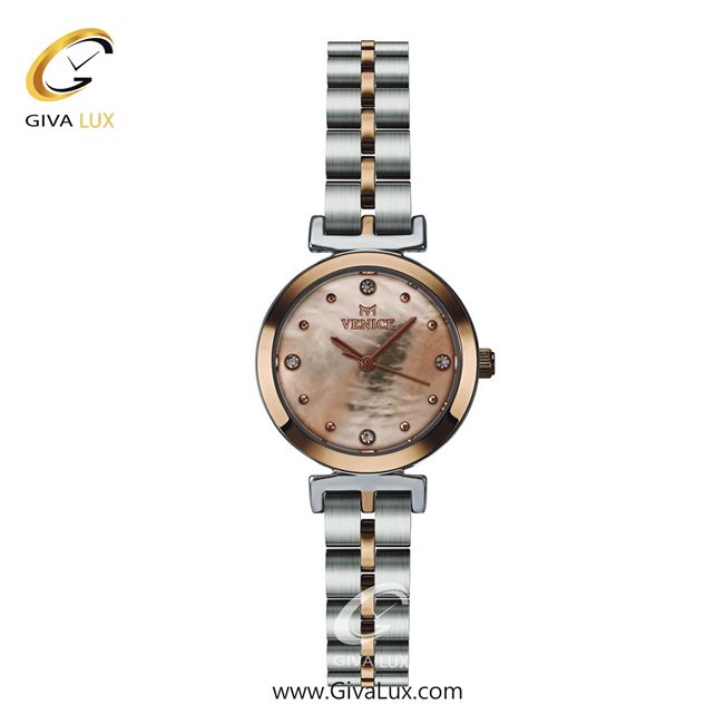 ساعت مچی اورجینال زنانه ونیز رزگلد | نقره ای-رزگلد| شامپاینی| کد رفرنس V801356101