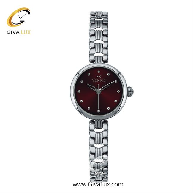 ساعت مچی اورجینال زنانه ونیز نقره ای | نقره ای| زرشکی| کد رفرنس V801361711