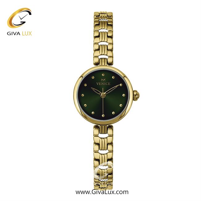 ساعت مچی اورجینال زنانه ونیز طلایی | طلایی| سبز یشمی تیره| کد رفرنس V801362801