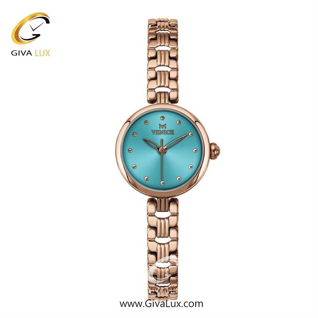 ساعت مچی اورجینال زنانه ونیز رزگلد | رزگلد| سبزآبی| کد رفرنس V801363311