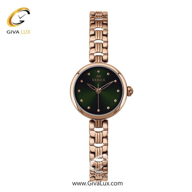 ساعت مچی اورجینال زنانه ونیز رزگلد | رزگلد| سبز یشمی تیره| کد رفرنس V801363701