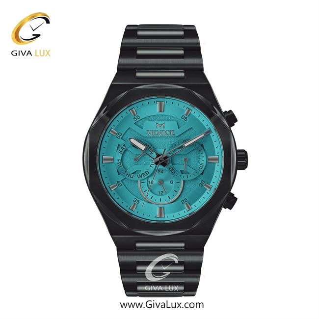 ساعت مچی اورجینال مردانه ونیز سه موتوره فول تایم تیتانیوم | تیتانیوم(زغالی)| سبزآبی| کد رفرنس V801374202