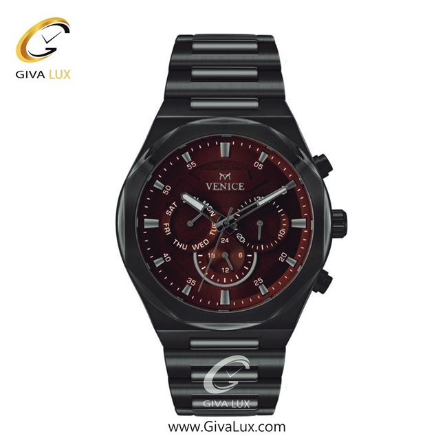 ساعت مچی اورجینال مردانه ونیز سه موتوره فول تایم تیتانیوم | تیتانیوم(زغالی)| قهوه ای| کد رفرنس V801374302