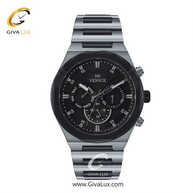 ساعت مچی اورجینال مردانه ونیز سه موتوره فول تایم نقره ای-تیتانیوم | نقره ای-تیتانیوم| مشکی| کد رفرنس V801377302
