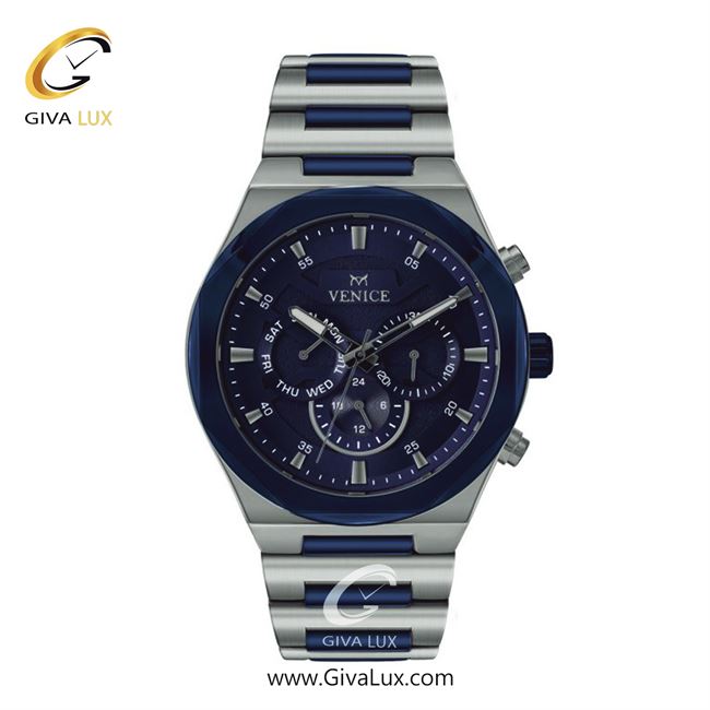 ساعت مچی اورجینال مردانه ونیز سه موتوره فول تایم سرمه ای-نقره ای | سرمه ای-نقره ای| سرمه ای| کد رفرنس V801377802