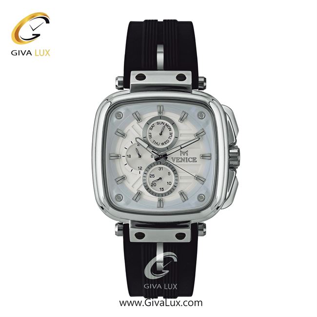 ساعت مچی اورجینال مردانه ونیز سه موتوره فول تایم نقره ای | مشکی| نقره ای| کد رفرنس V801381102