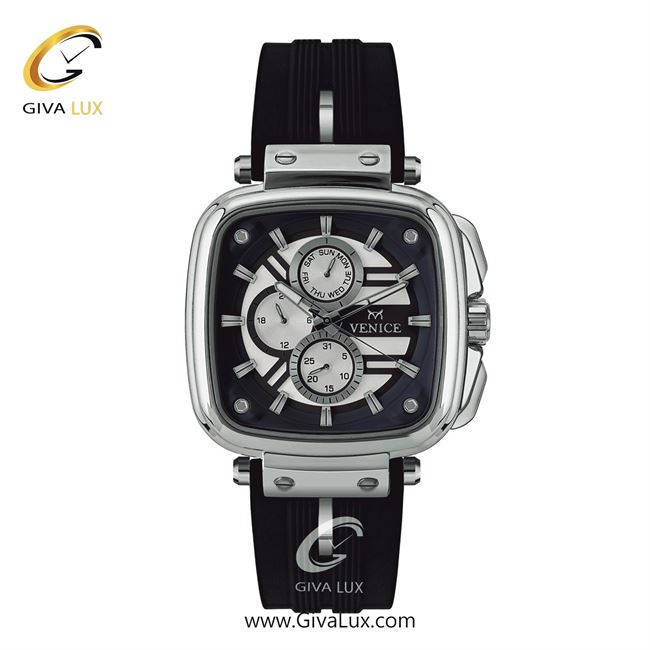 ساعت مچی اورجینال مردانه ونیز سه موتوره فول تایم نقره ای | مشکی| نقره ای-دودی|تیتانیوم| کد رفرنس V801381502
