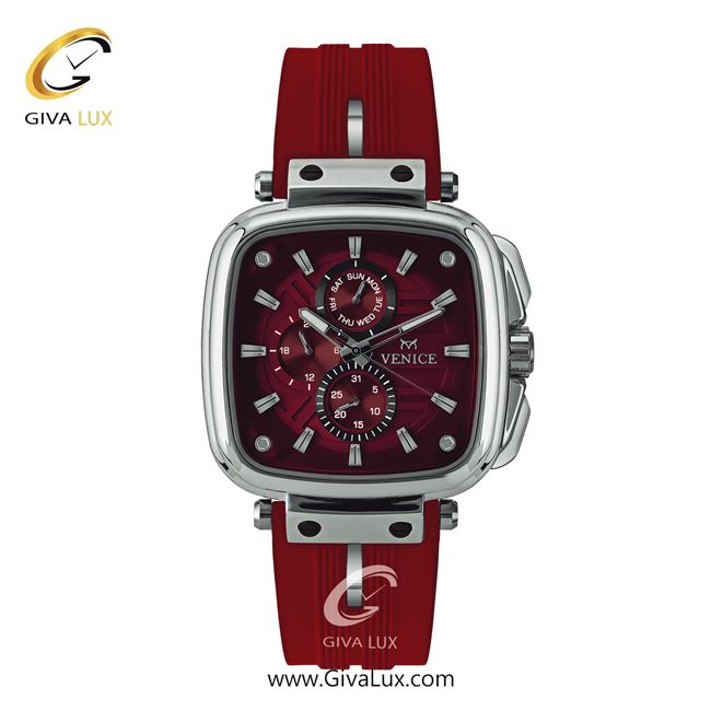 ساعت مچی اورجینال مردانه ونیز سه موتوره فول تایم نقره ای | قرمز| زرشکی| کد رفرنس V801381712