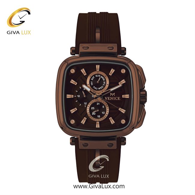 ساعت مچی اورجینال مردانه ونیز سه موتوره فول تایم کافی | قهوه ای| قهوه ای| کد رفرنس V801383902